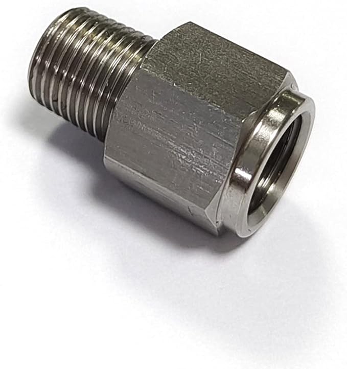1/8" NPT Male To M10x1.0 Female Gauge Sender Adapter M10 Fuel Oil Trans Brakes