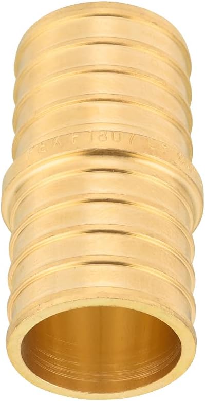 (Pack of 8) EFIELD Pex 1-Inch x 1-Inch Straight Couplings Brass Crimp Fittings, ASTM F1807,(PEX1807010-8PCS)