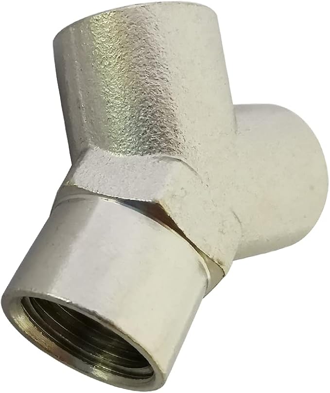 Brass Nickel Plated Pipe Fitting Wye Tee 3 ways Connector 1/4" NPT Female x 1/4" NPT Female x 1/4" NPT Female, Pack of 2