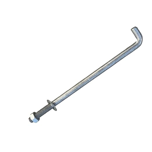 Sandbaggy 1/2" X 10" Threaded Concrete Anchor L-Bolts (Nuts & Washers Included) - Hot Dipped Galvanized - Sill Plate, Base Plate, Masonry, Wood, Cement Anchors, J Bolt (150, 1/2" x 10")