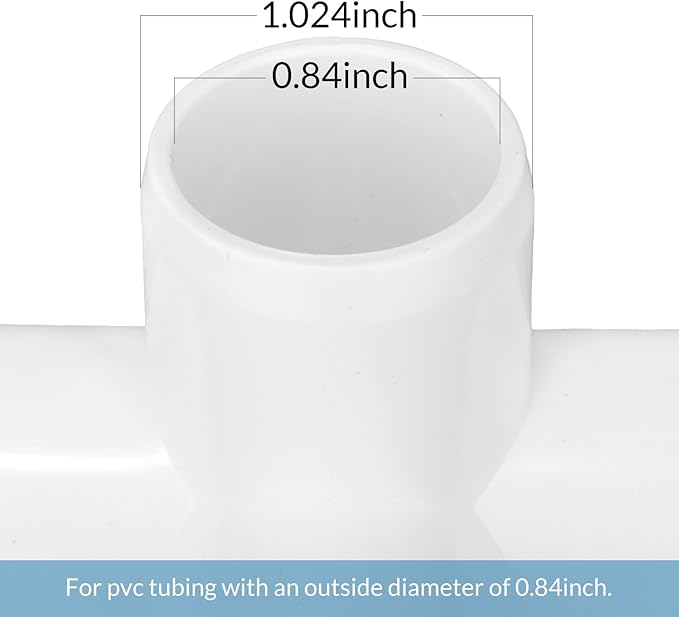 4-way PVC Fittings, 1/2-inch Furniture Grade Elbow Fittings, 4-way Side Outlet Tee Fittings, Tent PVC Connectors and Greenhouse Pipe Fittings(20 packs)