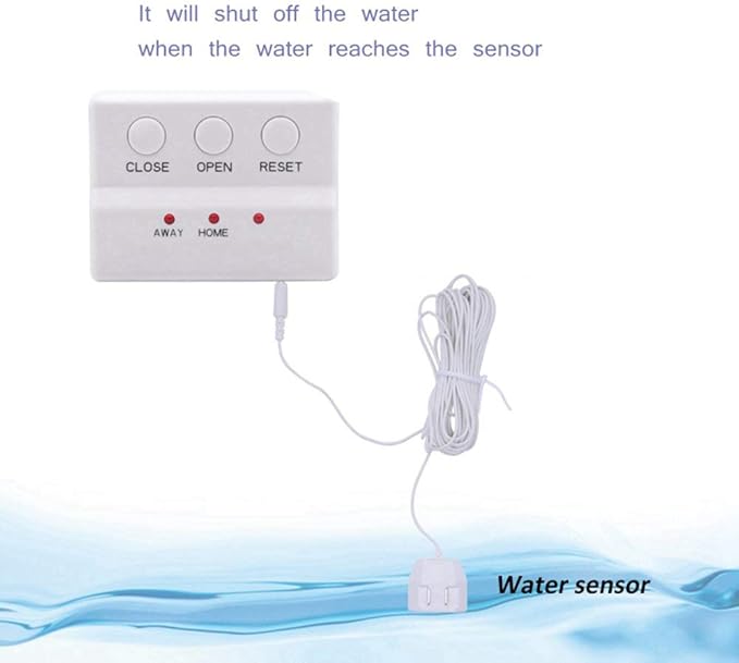 E-SDS Washing Machine Leak Detector with Automatic Water Shut-Off and Sensors and Sounds Alarm for Pipes 1" NPT, Water Leak Detector with Shutoff Valve for Laundry,Water Heaters More