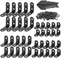 40 Pack L Corner Bracket Black 90 Degree Right Angle Brackets L Shaped Bracket Metal Corner Braces 20mm/ 25mm/30mm/40mm Mending Repair Plate Brace for Furniture, Cabinets, Chairs