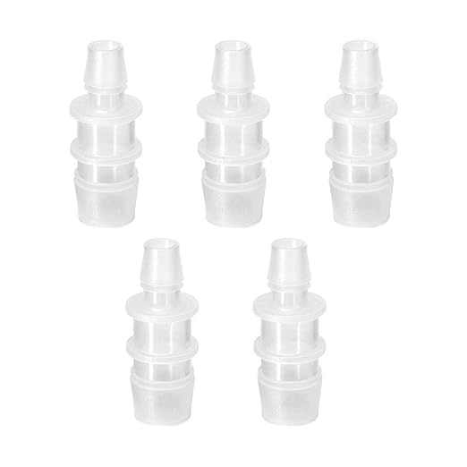 Quickun Plastic Hose Barb Reducer Fitting 3/4" to 1/2" Barbed Reducing Union Adapter Splicer Mender Joint Fitting (Pack of 5)