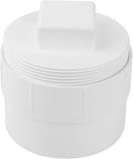 3" PVC Sewer Cleanout Adapter with Plug Pipe Fitting, PVC DWV Flush Sewer Cleaning Cap for Outdoor Garden and Garage Drainage Systems
