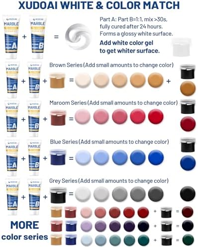 Marble and Granite Repair Kit (Color Match) DIY Fix Reattaches Countertop