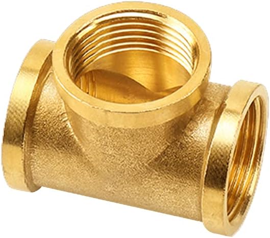 Joywayus Brass Pipe Fittings 1/2”NPS Female Forged Tee Pipe Tube Fitting(pack of 3)