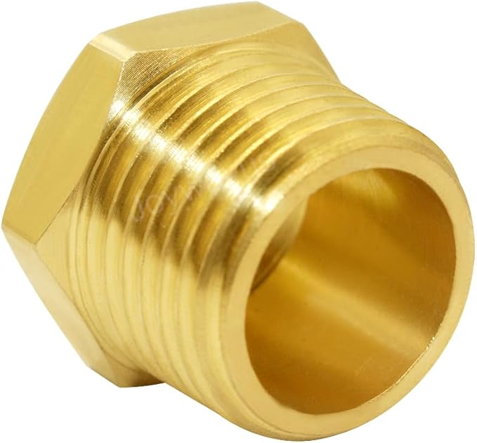 Joywayus 3/4" NPT Male Pipe Plug Outer Hex Head Plug Brass Pipe Fitting (Pack of 2)