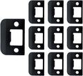 QCAA Solid Brass Extended Lip Strike, 1-1/2"X2-1/4", Matte Black, 10 Pack, Made in Taiwan