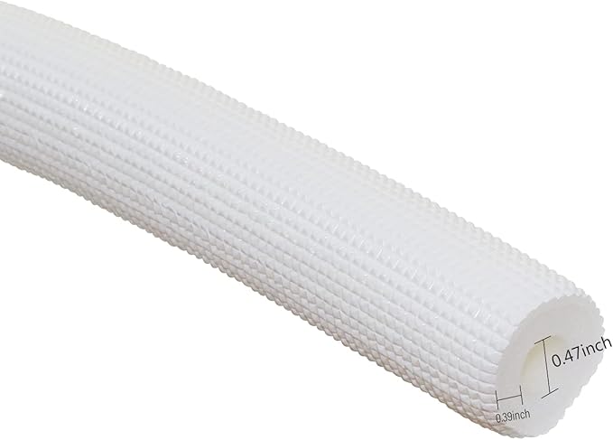 Pipe Insulation Tubing, BESUNTEK 6ft Heat Preservation Insulated Foam Tubing Handle Grip Support, for Water Pipes, air Conditioning Pipes (0.47" × 0.39", White)