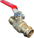 EZ-Fluid Plumbing 1/2" Press Ball Valve Heavy Duty LF Brass Full Port Water Stop Shut Off Ball Valve, ProPress Press Copper Fitting Connection For Copper Tubing, Quarter Turn, Red Handle (1-Pc)