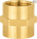 (Pack of 5) EFIELD 3/4" x 3/4" NPT Female Coupling, Soild Brass Hex Nipple Brass Pipe Fittings,(NPT077)