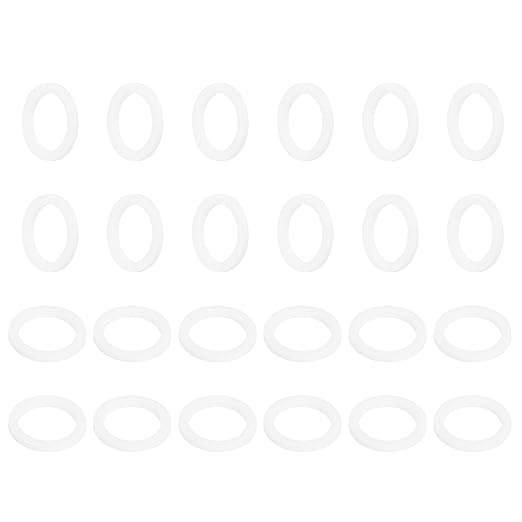 MECCANIXITY PTFE Flat Washers, 24Pack 22mm OD 16mm ID 2mm Thick Sealing Spacer Gasket Ring for Faucet Pipe Hose Bolt Machinery, White