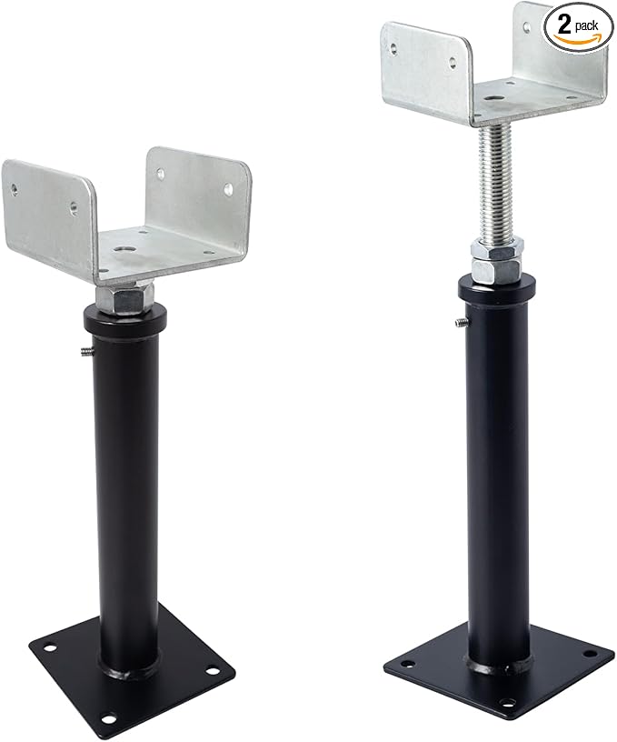 2 Pack U-Shaped Floor Jack - Adjustable Steel Beam Support for 4x2, 4x4, 4x6 Joists Heavy Duty Screw Jack with U-Head Telepost & House Jack.11-14.5 Inch Adjustment Range. (U-MGCGZJ-02, 11-14.5)