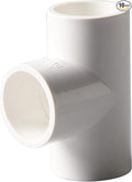 Rainbow Dream 1 Inch PVC Tee Pipe Fitting Adapter (Socket x Socket x Socket) - 10 Pack, White