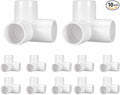 10Pcs 1 1/4" Elbow PVC Fitting, SCH40 3-Way Tee Furniture Grade PVC Pipe Fitting, DIY Corner Elbow Connector for Building Furniture, Greenhouse Frame Connection, Socket x Socket