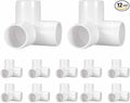 12Pcs 1 1/4" Elbow PVC Fitting, SCH40 3-Way Tee Furniture Grade PVC Pipe Fitting, DIY Corner Elbow Connector for Building Furniture, Greenhouse Frame Connection, Socket x Socket