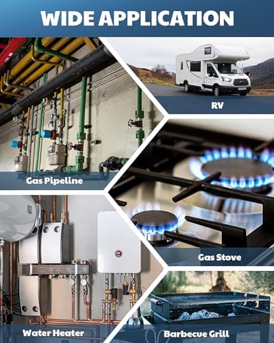 1223 Gas Leak Detector with Visual & Audible Alarm, Built-in Light, Natural Gas Detector to Locate Combustible Leak Sources Like Methane, Propane for Home and RV