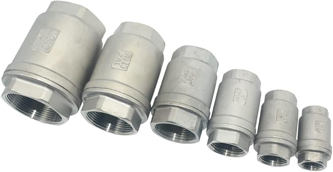 3/4" NPT Female WOG1000 Check Valve,Spring Loaded In-line Low Cracking Pressure,Stainless Steel SS316 CF8M