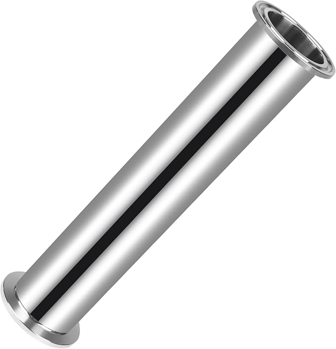 Tri Clamp Tube 1.5 Inch Tube OD Sanitary Spool Tube Length 8 Inch Clamp End OD 50.5mm 304 Stainless Steel Seamless Round Tubing