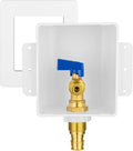 HeSun PEX-A Ice Maker Outlet Box,Inlet 1/2 Inch F1960 Expansion x Outlet 1/4 Inch OD Compression Connection,with 1/4 Turn Shut Off Valve
