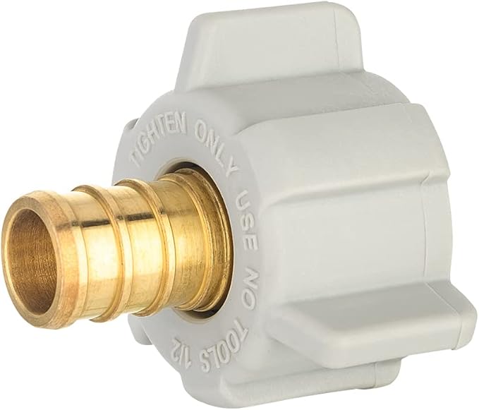 12-Pack EFIELD 1/2" Pex X 1/2" Female NPT Swivel Adapter Brass Barb Crimp Brass Fittings, ASTM F1807,(PEX1807202-12PCS)