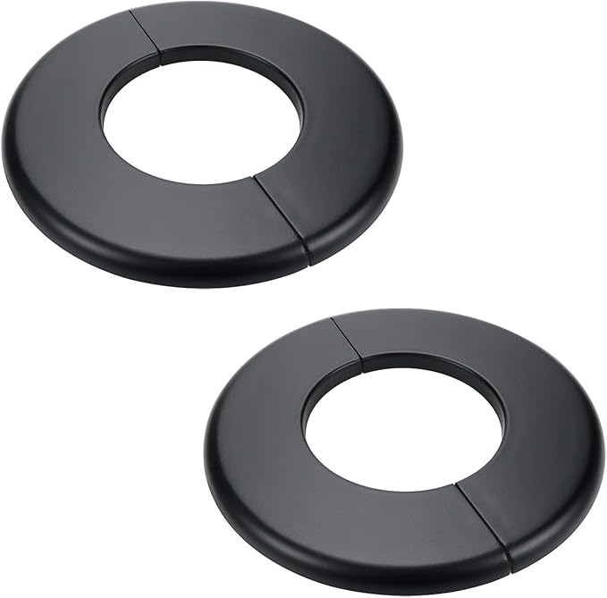 2 Pcs Wall Split Flange, ABS Round Self-Adhesive Escutcheon Plate Buckles Design for 2.5"/64mm Diameter Pipe