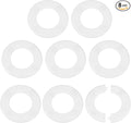 HARFINGTON 8pcs Wall Split Flange 78mm/3.1" Self-Adhesive Plumbing Cover Plates ABS Plastic Round Escutcheon Plate Buckle Design for Water Pipe Bathroom Kitchen Decoration, White