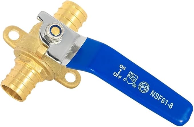 30-Pack EFIELD 3/4-inch Crimp Pex Full Port Shut-off Brass Ball Valve with Drop-ear, Red and Blue Levels, ASTM F1807,(VALVE217-30PCS)