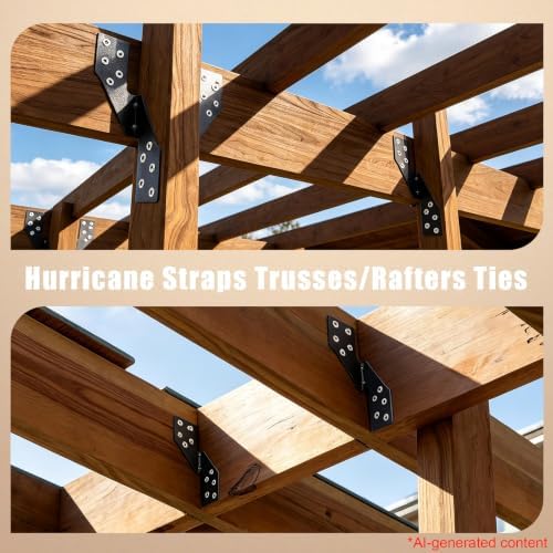 50 Pack Black Left Size Hurricane Straps Tie Brackets