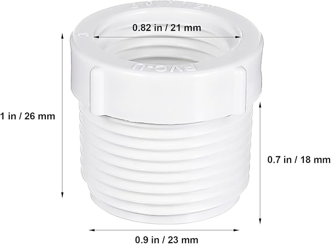 DOITOOL 10pcs PVC Threaded Reducer Bushing Male to Female Water Pipe Joint Converter Adapter Couplings for Plumbing Irrigation and Water Supply Systems