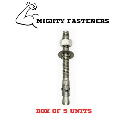 Premium 316 Stainless Steel Wedge Anchor, 5/8"-11 X 5-1/2" – Heavy Duty Corrosion Resistant Fastener for Concrete and Masonry Applications 5 Pack