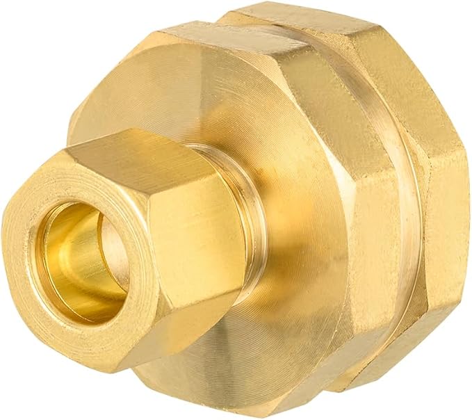 (Pack of 2) EFIELD 3/8" OD Compression x 3/4" FHT Garden Hose Threaded Female Brass Adapter,LF Brass,(HOSE032)