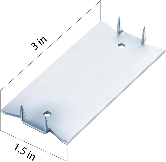 Wensilon(30 pcs) Zinc 1.5X3 Inch 16-Gauge Anti-Nail Protection Plate Shield, Nail Plate for Wood Studs, Steel Cable Wire Protector Plate with Sharp Pointed Prongs for Protection Plumbing and Wiring