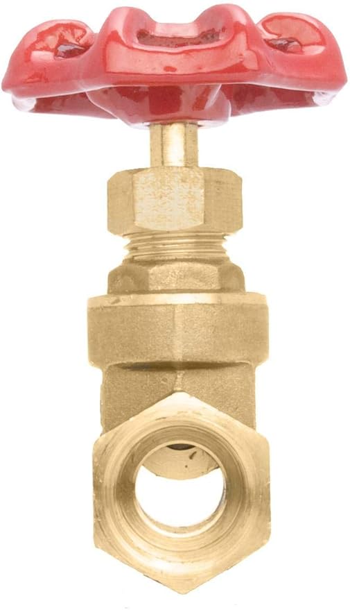 1/2" Brass Gate Valve - 200WOG, FxF NPT