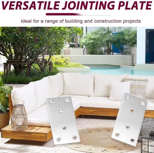 50PCS Flat Metal Brackets, 4" 304 Stainless Steel Mending Plates