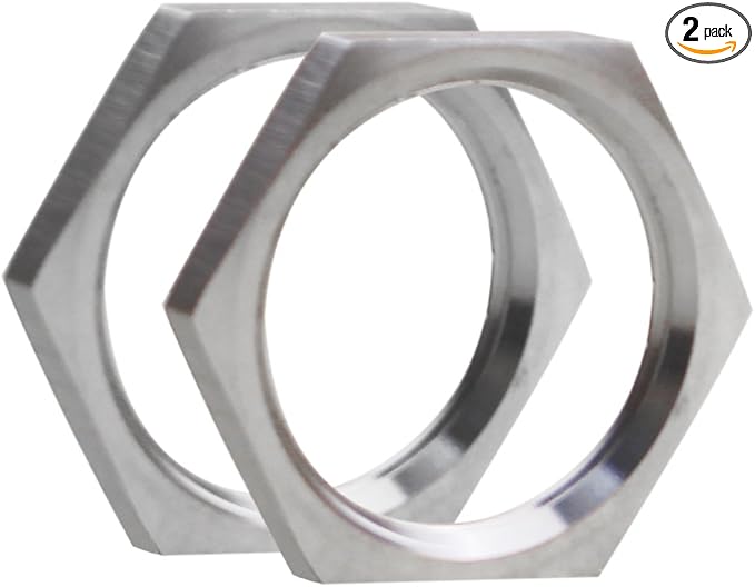 DERNORD Cast Pipe Fitting Stainless Steel 304 Hex Locknut NPT Female (1" (Pack of 2))
