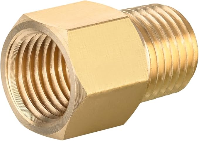 (Pack of 10) EFIELD Brass Fittings, 1/4" Male Pipe x 1/4" Female Pipe Reducer Adapter Fittings,(NPT016)