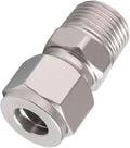 Stainless Steel 304 Compression Fitting to connect 1/2 inch OD tube x 1/2 NPT Male thread Coupler, for brass copper stainless steel tubing