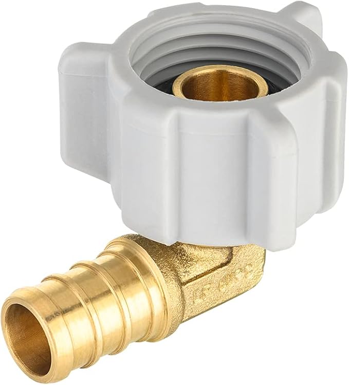 10-Pack EFIELD Pex 1/2" Pex X 1/2" Female NPT Swivel Elbow Brass Crimp Fittings, ASTM F1807,(PEX1807208)