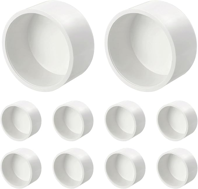 1 Pcs 3" PVC External End Cap Fitting, SCH40 Furniture Grade PVC Pipe Plug Adapter, Pipe Cover Fittings for DIY Project, Irrigation System, Plumbing Framework, Garden Structures