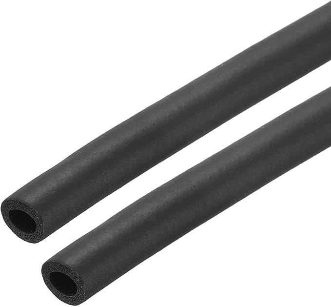 2pcs 1/5" ID Pipe Insulation Foam Tube, EPDM Pipe Cover 1/3" OD Wrap Roll Bar Tubing 4.9FT Long - Insulation Freeze Heat Preservation for Guitar Stand/AC Units/Exercise Machine