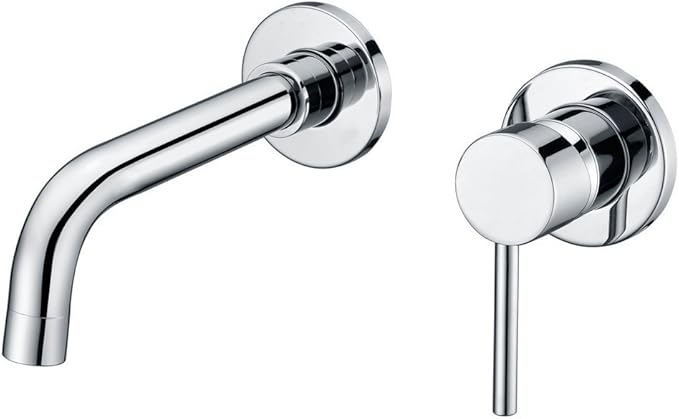Sumerain Wall Mount Bathroom Faucets,Single Handle with Brass Rough-in Valve in Modern Chrome Finish,1/2 NPT Standard Thread for US
