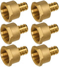 Pex Fittings, 1/2" Female NPT to 1/2" Pex Male Adapter, Heavy-Duty Brass Crimp Fittings for PEX Pipes with Leak-Resistant Construction, NSF & UPC Certified, 6 Pack