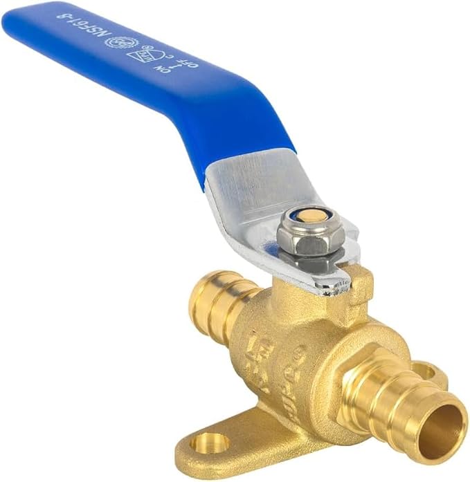 20-Pack EFIELD 1/2-inch Crimp Pex Brass Full Port Shut-off Ball Valve with Drop-ear, Red and Blue Levels, ASTM F1807 (10, 1/2-inch),(VALVE213-20PCS)