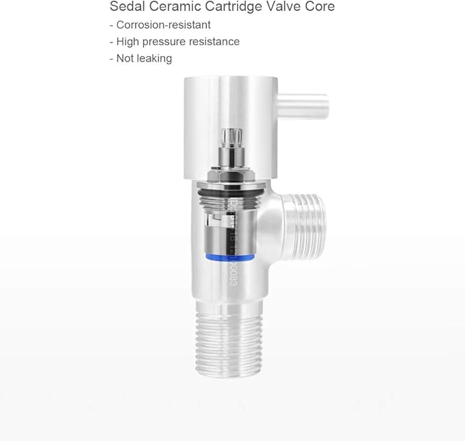 Poeland Modern Quarter Turn Angle Stop Valve 304 Stainless Steel Faucet Triangle Valve 1/2" G thread