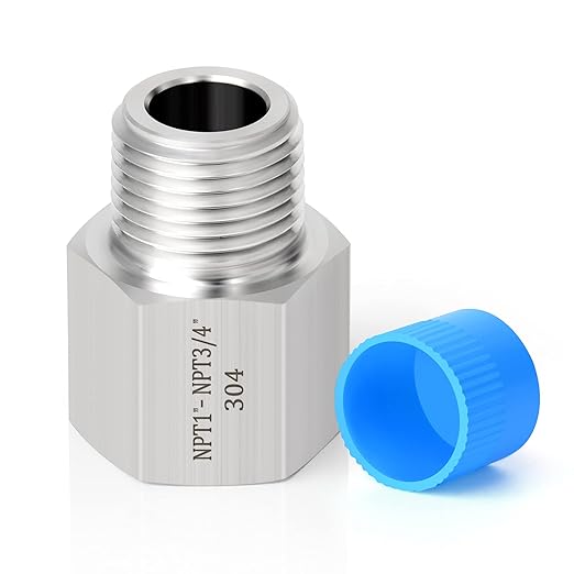 TAISHER 2PCS Forging of 304 Stainless Steel Pipe Fitting, Reducer Adapter, 3/4-Inch Male Pipe x 1-Inch Female Pipe