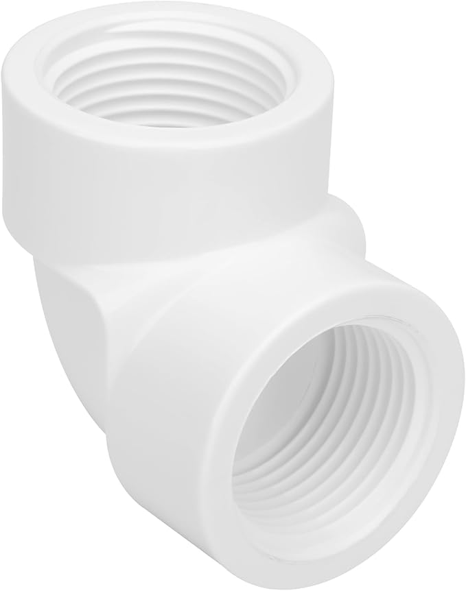 8Pack 1" Double Female Thread 90 Degree PVC Elbow Pipe Fitting Connector SCH40 1IN F to F Threaded 90 Degree Elbow PVC Corner Adapter Pipe Fitting for Home Sewer Plumbing Water Line