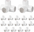 1Pcs 1 1/4" Elbow PVC Fitting, SCH40 4-Way Tee Furniture Grade PVC Pipe Fitting, DIY Corner Elbow Connector for Building Furniture, Greenhouse Frame Connection, Socket x Socket