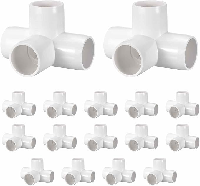 1Pcs 1 1/4" Elbow PVC Fitting, SCH40 4-Way Tee Furniture Grade PVC Pipe Fitting, DIY Corner Elbow Connector for Building Furniture, Greenhouse Frame Connection, Socket x Socket